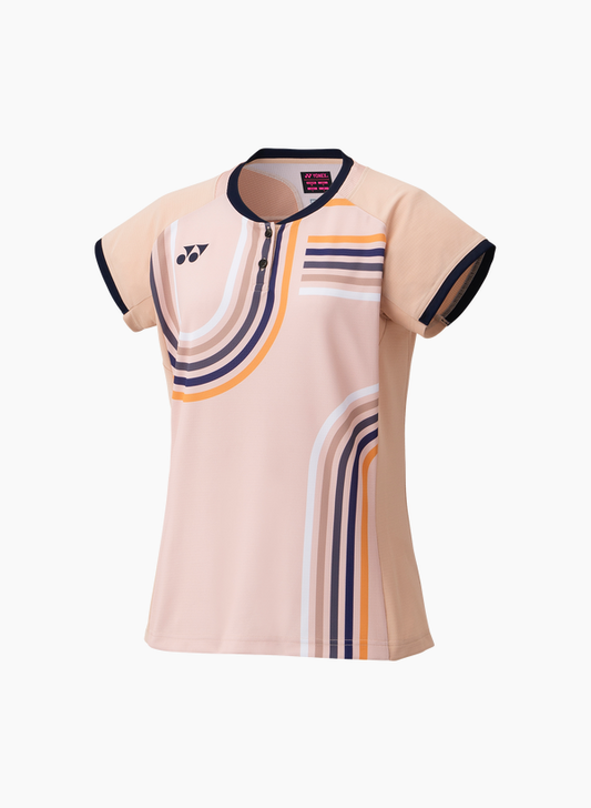 Yonex Women's Tournament Crew Neck Shirt 20854 (Pink Beige)